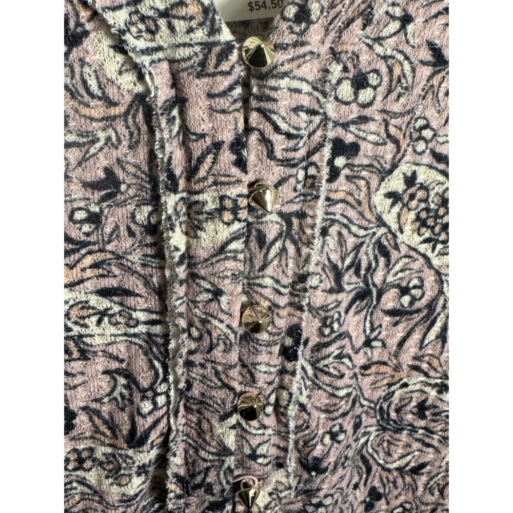 William Rast Women's Long Sleeve‎ Henley Shirt Paisley Print Purple Size L - Picture 4 of 13